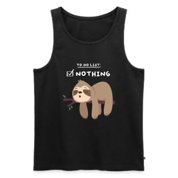 To Do List Nothing Sloth Sleepshirt - Men's Premium Organic Tank Top - black - Front - Michal (187cm)