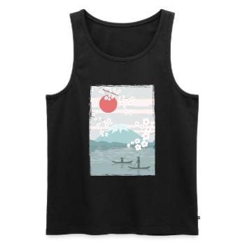 Cherry Blossoms Fuji Cherry Tree Japan Natural - Men's Premium Organic Tank Top - black - Front - AI Model Male 178 light (178cm)