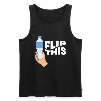 Flip This Bottle Flipping Flasche - Männer Premium Bio Tank Top - Schwarz - Vorne - Michal (187cm)