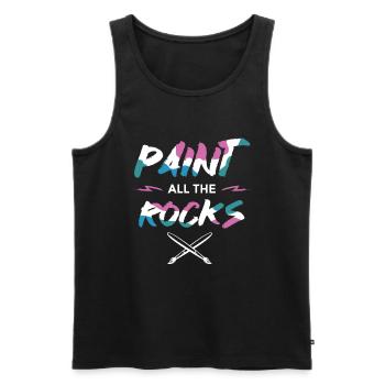 Paint All The Rocks Steine Bemalen - Männer Premium Bio Tank Top - Schwarz - Vorne - Michal (187cm)