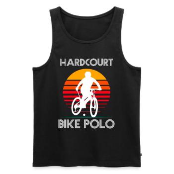 Bike Polo - Radpolo - Cycle polo - Männer Premium Bio Tank Top - Schwarz - Vorne - AI Model Male 178 light (178cm)