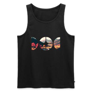 Cercle de montagne Géométrie Forme Nature Extérieur - Débardeur bio Premium Homme - noir - Devant - Michal (187cm)
