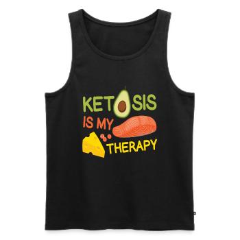 Ketosis Is My Therapy Healthy Food - Men's Premium Organic Tank Top - black - Front - AI Model Male 178 light (178cm)