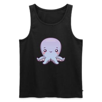 Octopus Cute Cute Kids Octopus - Men's Premium Organic Tank Top - black - Front - Michal (187cm)