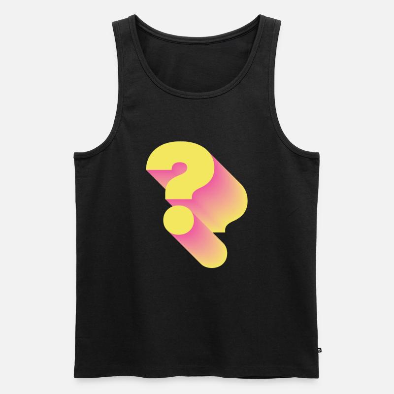 Retro Fragezeichen Satzzeichen - Männer Premium Bio Tank Top - Schwarz