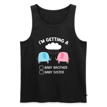 Getting Baby Brother Baby Sister Elephant - Men's Premium Organic Tank Top - black - Front - Michal (187cm)