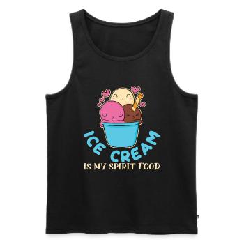 Ice Cream Spirit Food Eiscreme Eis - Men's Premium Organic Tank Top - black - Front - AI Model Male 178 light (178cm)