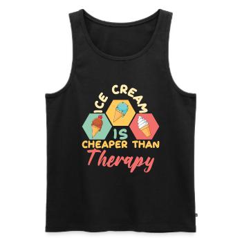 Ice Cream Cheaper Therapy Eiscreme Eis - Men's Premium Organic Tank Top - black - Front - AI Model Male 178 light (178cm)