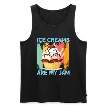 Ice Cream Are My Jam Eiscreme Eis - Men's Premium Organic Tank Top - black - Front - AI Model Male 178 light (178cm)