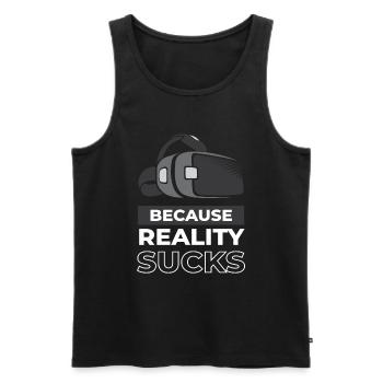 Reality Sucks VR Gaming Games - Männer Premium Bio Tank Top - Schwarz - Vorne - AI Model Male 178 light (178cm)