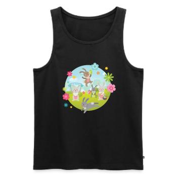 Easter Fun Easter Bunny Easter Kids - Men's Premium Organic Tank Top - black - Front - AI Model Male 178 light (178cm)