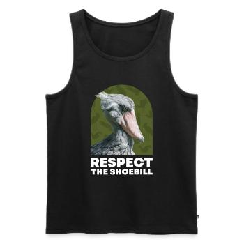 Respect the Shoebill Schuhschnabel Vogel - Männer Premium Bio Tank Top - Schwarz - Vorne - Michal (187cm)