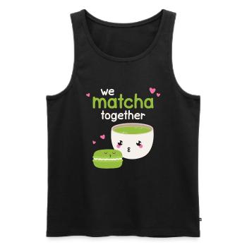 We Matcha Together Love Japan - Men's Premium Organic Tank Top - black - Front - Michal (187cm)
