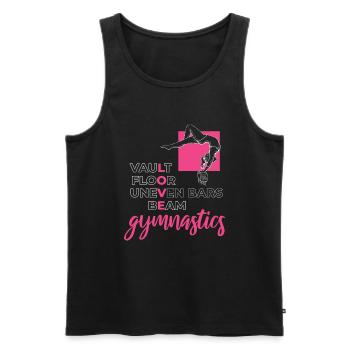 Love Gymnastics Gymnastik Turnen Turner - Men's Premium Organic Tank Top - black - Front - AI Model Male 178 light (178cm)