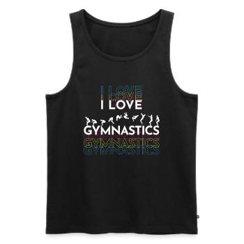 I Love Gymnastics Gymnastik Turner - Men's Premium Organic Tank Top - black - Front - AI Model Male 178 light (178cm)
