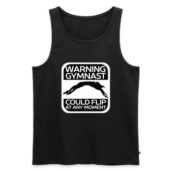 Warning Gymnast Gymnastics Gymnastics Turner - Men's Premium Organic Tank Top - black - Front - AI Model Male 178 light (178cm)