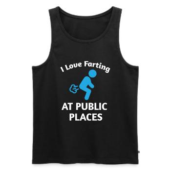 I Love Farting At Public Places Furz - Männer Premium Bio Tank Top - Schwarz - Vorne - AI Model Male 178 light (178cm)