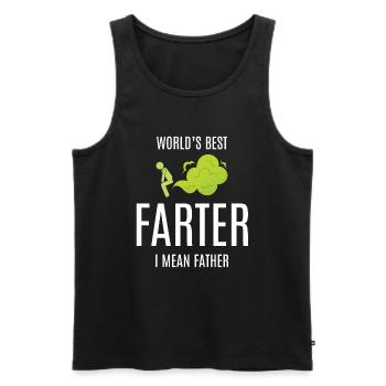 Worlds Best Farter Furz Papa Vater - Männer Premium Bio Tank Top - Schwarz - Vorne - AI Model Male 178 light (178cm)