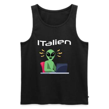 ITalien Alien Informatiker Hacker Coder - Débardeur bio Premium Homme - noir - Devant - AI Model Male 178 light (178cm)