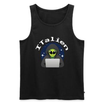 ITalien Alien Informatiker Hacker Coder - Débardeur bio Premium Homme - noir - Devant - AI Model Male 178 light (178cm)