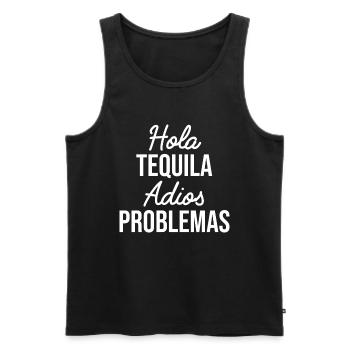 Hola Tequila Alcohol - Men's Premium Organic Tank Top - black - Front - AI Model Male 178 light (178cm)