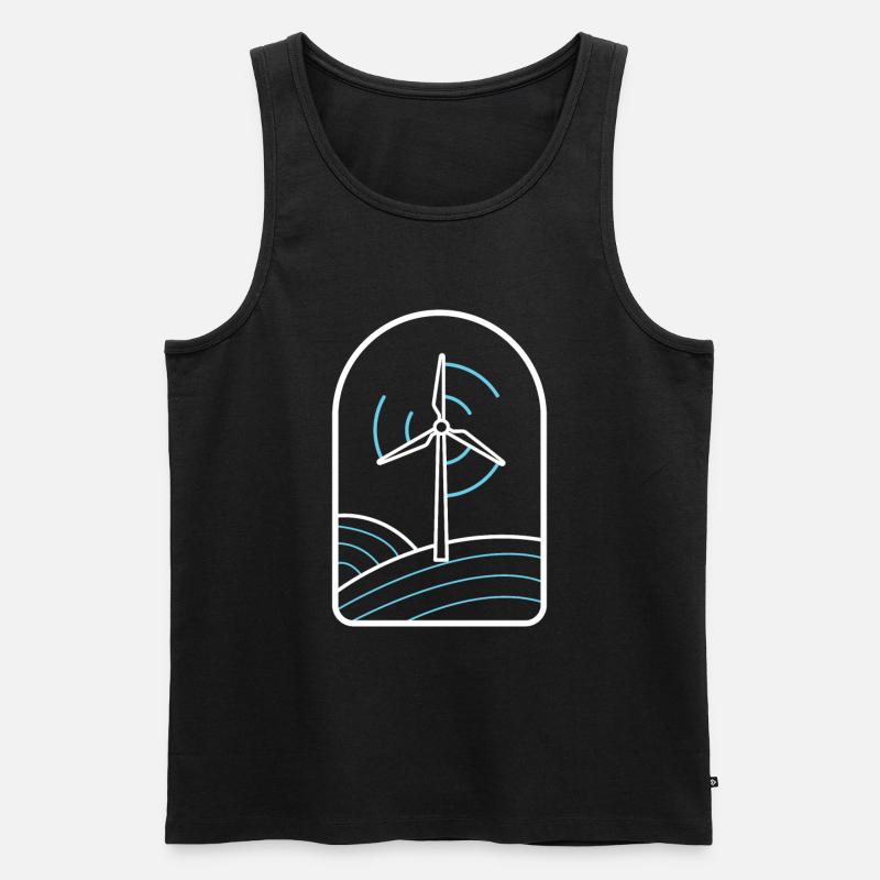 Windenergie Windrad Windpower Windkraft - Männer Premium Bio Tank Top - Schwarz