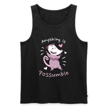Anything Is Possumble Opossum - Männer Premium Bio Tank Top - Schwarz - Vorne - AI Model Male 178 light (178cm)