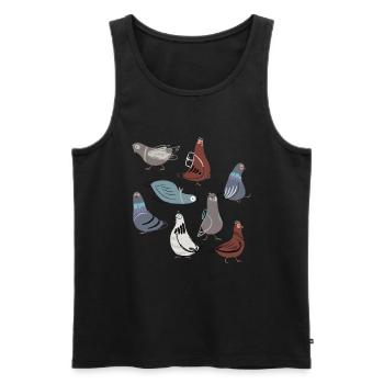 Funny cute pigeons children pigeon - Men's Premium Organic Tank Top - black - Front - Michal (187cm)