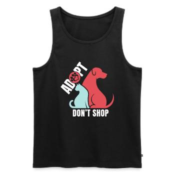 Adopt! Dont Shop! Adopt animals - Men's Premium Organic Tank Top - black - Front - AI Model Male 178 light (178cm)