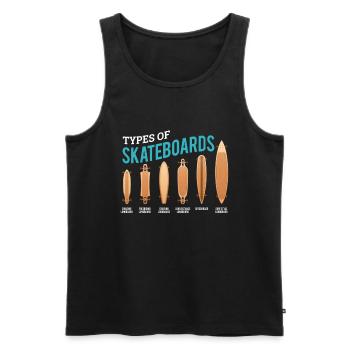 Types Of Skateboard Skater - Men's Premium Organic Tank Top - black - Front - AI Model Male 178 light (178cm)