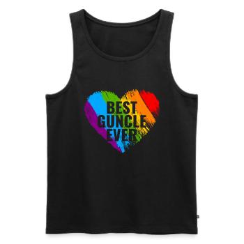 Meilleur oncle gay de tous les temps Oncle Gay - Débardeur bio Premium Homme - noir - Devant - Michal (187cm)