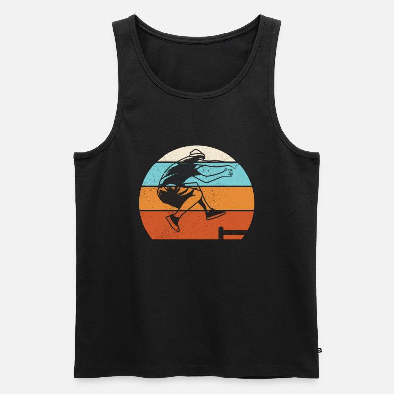 Parkour Retro - Männer Premium Bio Tank Top - Schwarz