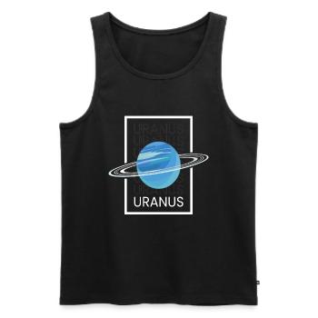 Système solaire spatial de la planète Uranus - Débardeur bio Premium Homme - noir - Devant - AI Model Male 178 light (178cm)