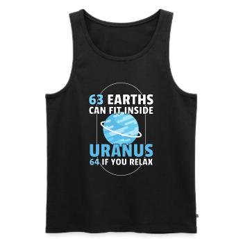 63 La Terre peut s’adapter à l’espace de la planète Uranus - Débardeur bio Premium Homme - noir - Devant - AI Model Male 178 light (178cm)