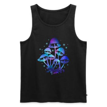 Psychedelic Fungi Festival EDM Music - Débardeur bio Premium Homme - noir - Devant - AI Model Male 178 light (178cm)