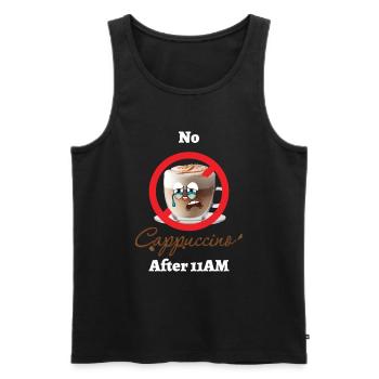 No Cappuccino After 11AM Coffee Italy - Men's Premium Organic Tank Top - black - Front - AI Model Male 178 light (178cm)