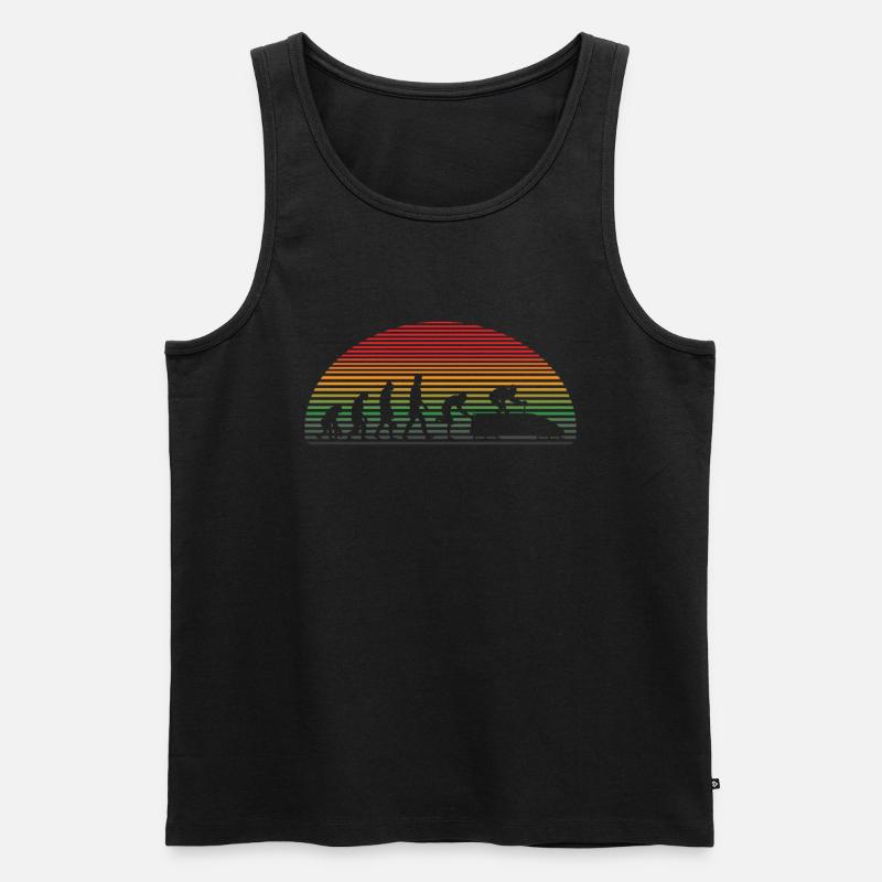 Bobfahren Retro Bob Eischlitten - Männer Premium Bio Tank Top - Schwarz