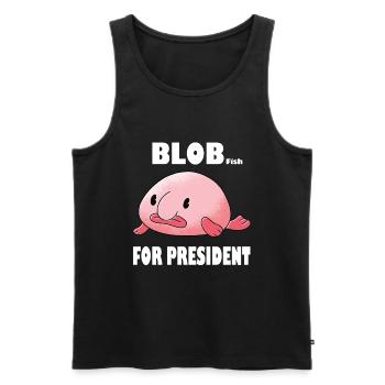 Blob For President Blobfish Fisch Meer - Männer Premium Bio Tank Top - Schwarz - Vorne - AI Model Male 178 light (178cm)