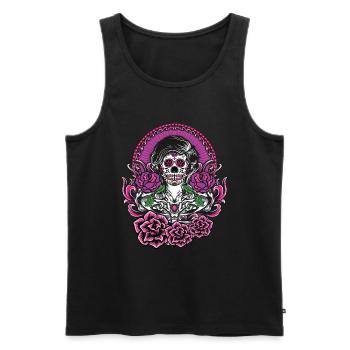 Dia de Los Muertos Tattoo Mexico - Men's Premium Organic Tank Top - black - Front - AI Model Male 178 light (178cm)