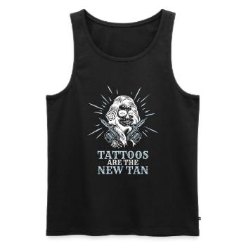 Tattoos Are The New Tan Tattoo - Men's Premium Organic Tank Top - black - Front - AI Model Male 178 light (178cm)