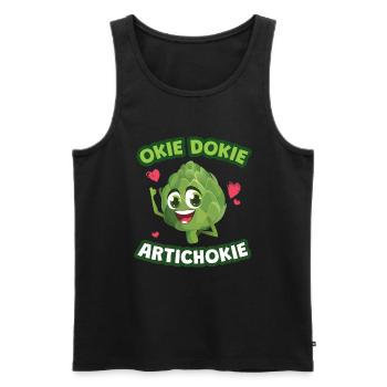 Okey Dokey ArtiChokie Artichokes - Men's Premium Organic Tank Top - black - Front - AI Model Male 178 light (178cm)