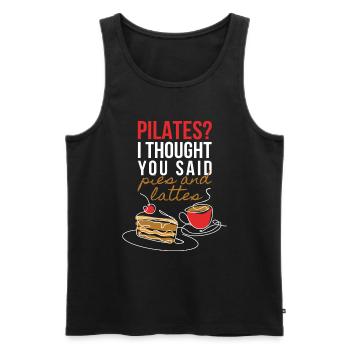 Pilates Pies And Lattes Kuchen Kaffee - Männer Premium Bio Tank Top - Schwarz - Vorne - Michal (187cm)