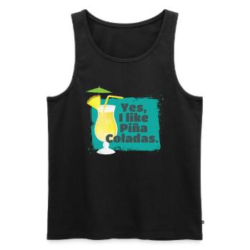 I Like Pina Coladas Cocktail Alkohol - Männer Premium Bio Tank Top - Schwarz - Vorne - AI Model Male 178 light (178cm)