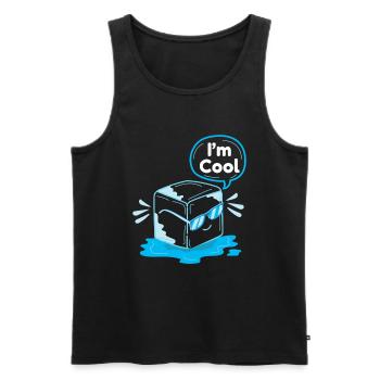 Eiswürfel I´M Cool Sommer Eis Getränk - Männer Premium Bio Tank Top - Schwarz - Vorne - AI Model Male 178 light (178cm)