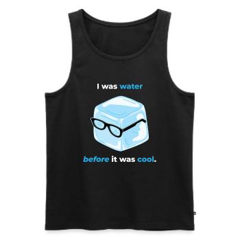 Ice cubes I was Water Summer Ice Drink - Men's Premium Organic Tank Top - black - Front - AI Model Male 178 light (178cm)