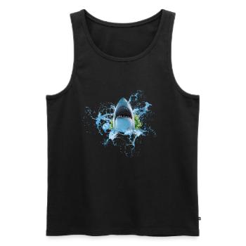 Shark Shark Fish - Men's Premium Organic Tank Top - black - Front - Michal (187cm)