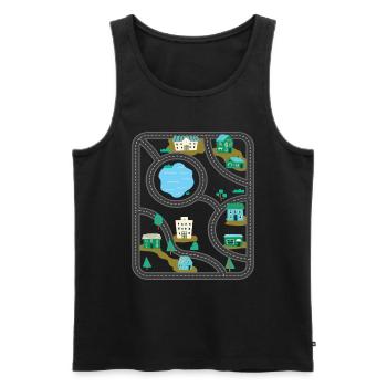 Play Rug Play Mat Massage - Men's Premium Organic Tank Top - black - Front - AI Model Male 178 light (178cm)