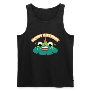 Hoppy Birthday Frosch Frösche Kinder - Männer Premium Bio Tank Top - Schwarz - Vorne - Michal (187cm)
