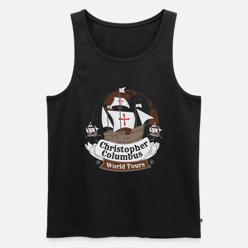 Christopher Columbus World Tours - Männer Premium Bio Tank Top - Schwarz