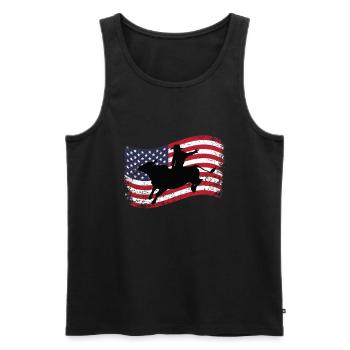 American Bullriding Amerika Bullenreiten - Männer Premium Bio Tank Top - Schwarz - Vorne - AI Model Male 178 light (178cm)